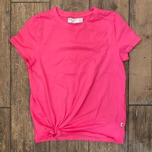 ABERCROMBIE KIDS HOT PINK SIDE TIE BASIC TEE SIZE 13/14